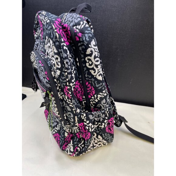 Vera Bradley Canterberry Magenta Women\'s Black Pink Floral Back Pack SKU 6091